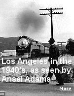 Images by famed photographer Ansel Adams show Los Angeles at a less frantic time - before World War II. 